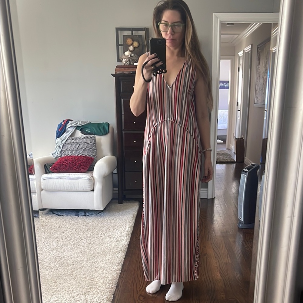 Zara Striped Maxi Dress colorful beachwear size S